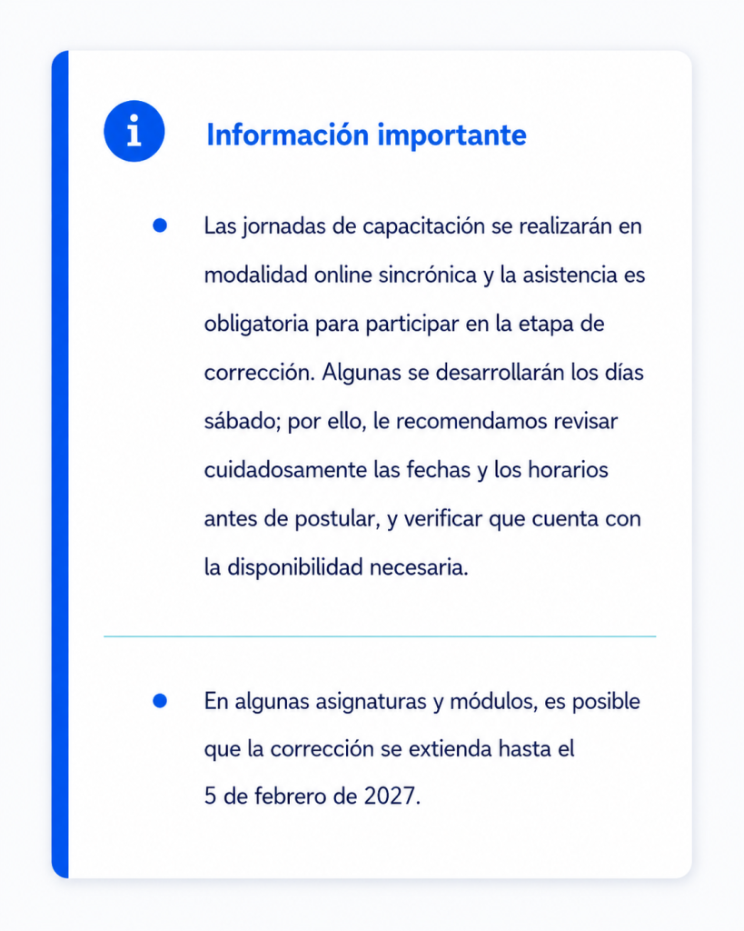 Información importante